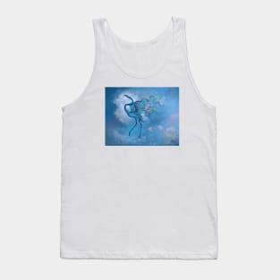 Surrealism-Blue Flamingo Tank Top